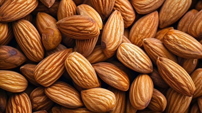 Almonds Close Up Background. (Generative AI). - Powered by Adobe