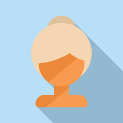 Wavy wig icon flat vector. Model locks fake. Woman face fashion