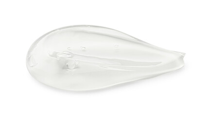Sample of clear cosmetic gel on white background