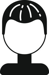 Girl short wig icon simple vector. Costume elegance. Face fashion