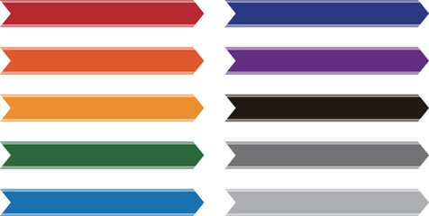 右向き矢印のテロップフレーム10種セット