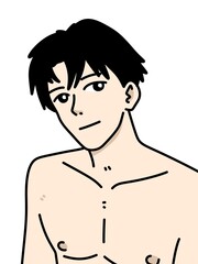 cute man cartoon on white background