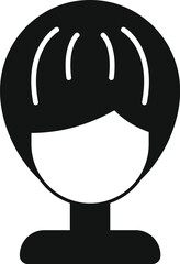 Fake short wig icon simple vector. Tint artist. Trend cranium model
