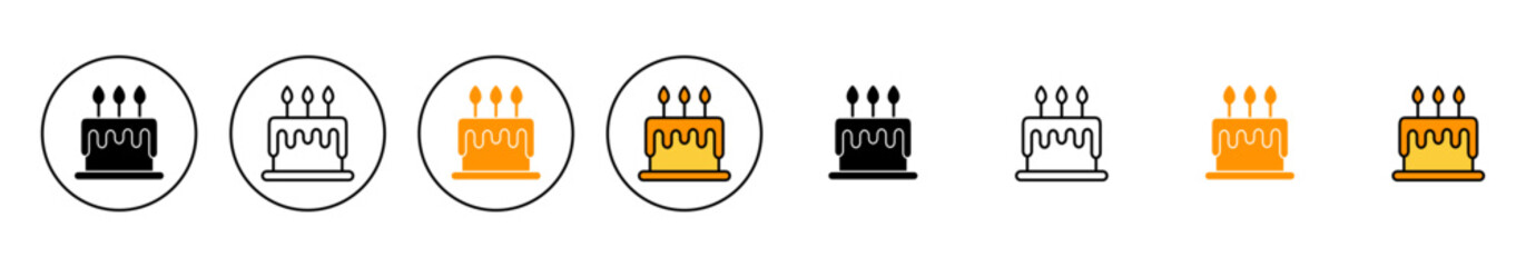 Cake icon set  vector. Cake sign and symbol. Birthday cake icon