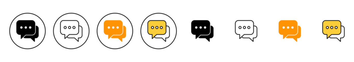 Naklejka premium Chat icon set vector. speech bubble sign and symbol. comment icon. message