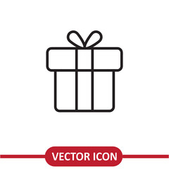Gift icon vector. Gift box sign flat trendy style illustration on white background..eps
