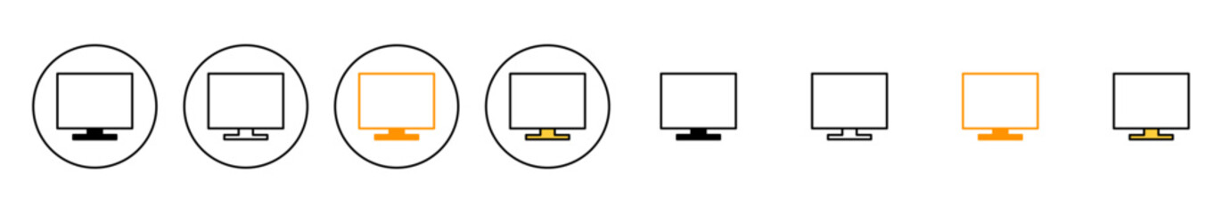 Computer icon set vector. computer monitor sign and symbol