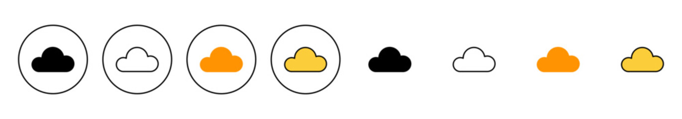 Cloud icon set vector. cloud sign and symbol