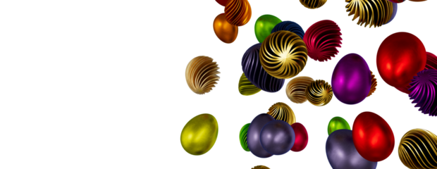 colorful handmade easter eggs isolated