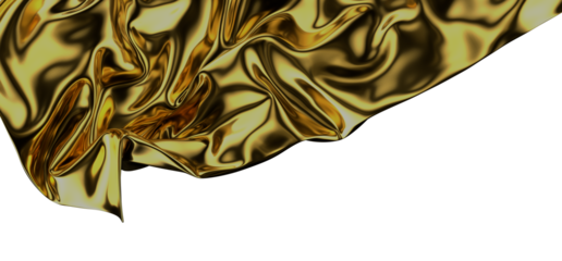 Golden Weave: Abstract 3D Gold Cloth Illustration with Intricate Patterns