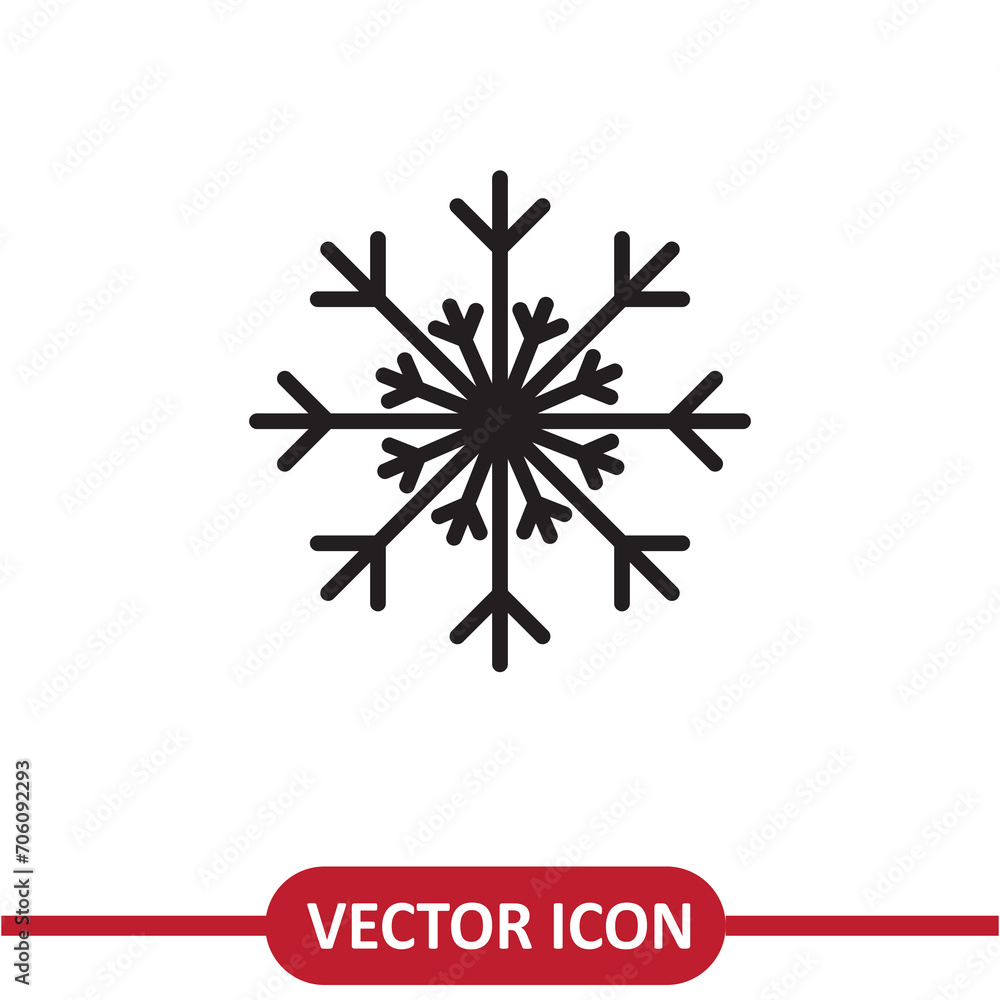 Poster snowflake vector icon flat simple illustration on white background..eps