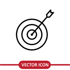 Target icon vector. Goal sign flat trendy style illustration on white background..eps