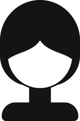 Model wig icon simple vector. Face fashion fake. Cute wavy lady