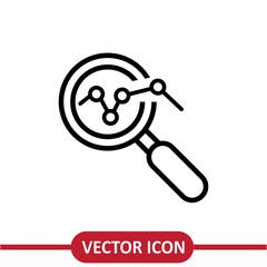  Analysis icon. Magnifier sign flat illustration on white background..eps