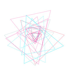 An abstract transparent triangle spiral burst design element.