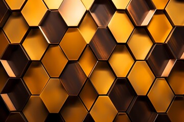 Macro shot of intricately arranged hexagons forming a symmetrical and visually pleasing composition.