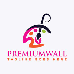 Obraz premium initial letter wp linked round lowercase logo 