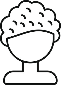 recommend clip art: Wig icon outline vector. Curly girl. Hair face fashion