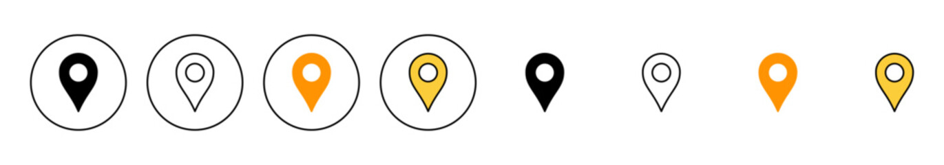 Pin icon set vector. Location sign and symbol. destination icon. map pin