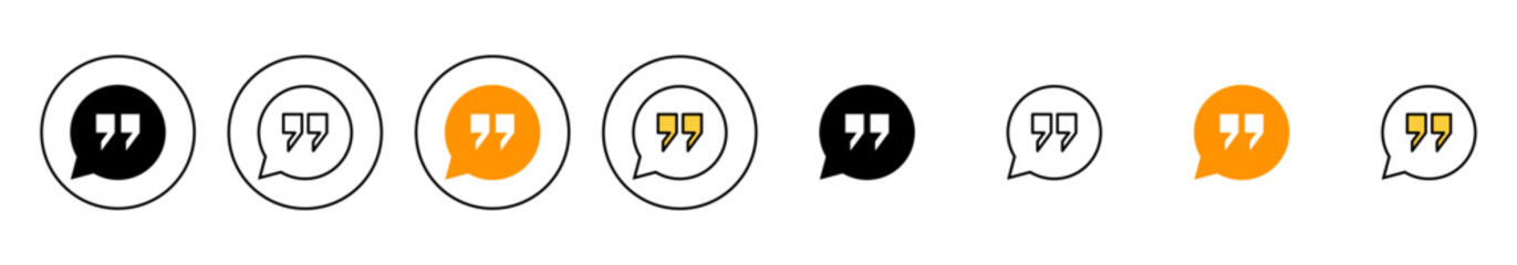 Quote icon set vector. Quotation mark sign and symbol