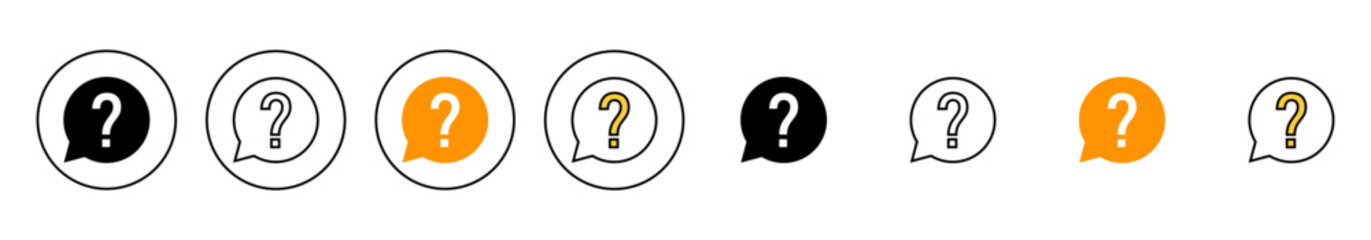 Question icon set vector. question mark sign and symbol