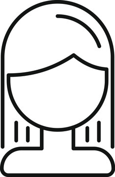 recommend clip art: Curly wig hairs icon outline vector. Female elegance. Beauty fashion head