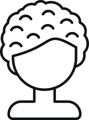 Girl beautiful wig icon outline vector. Young style. Fashion elegance trend