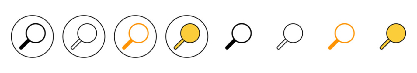 Search icon set vector. search magnifying glass sign and symbol