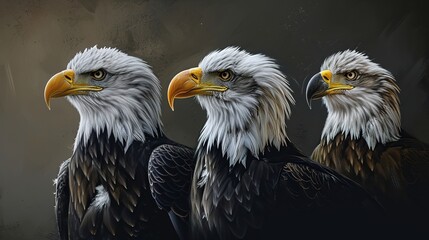 Bald eagle in three piece. Ai geneative