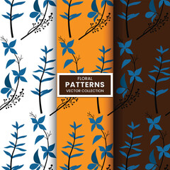 Vector seamless pattern with hand painted leaves