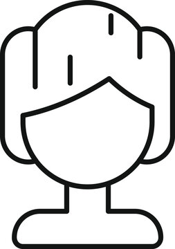 recommend clip art: Very short wig icon outline vector. Female fashion head. Coloration fake