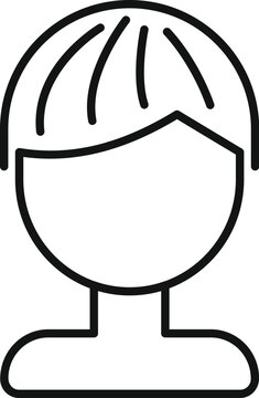 recommend clip art: Short fake wig icon outline vector. Modern fashion hairs. Lady cute