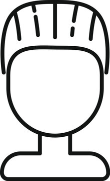 recommend clip art: Artist new wig icon outline vector. Model locks head. Face fashion
