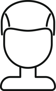 recommend clip art: Barber short wig icon outline vector. Face fashion. Cute lady attire