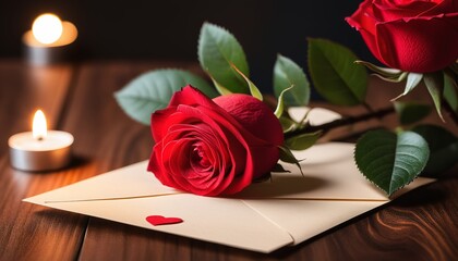 Romantic Love Wallpaper: Closeup of Love Letter and Roses