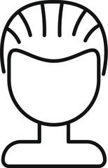 Lady long wig icon outline vector. Face fashion. Model locks fake