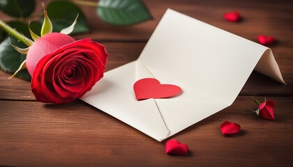 Love Letter with Red Roses: A Valentine’s Day Closeup