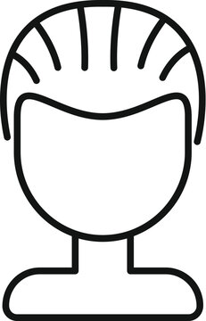 recommend clip art: Lady long wig icon outline vector. Face fashion. Model locks fake