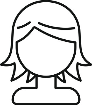 recommend clip art: Female coiffure icon outline vector. Fashion trend wig. Barbet short trend