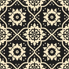 a seamless floral pattern with a stylized flower design