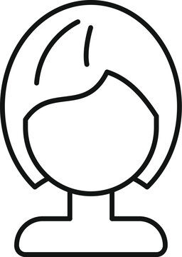 recommend clip art: Fake short wig icon outline vector. Female modern fashion. Trend head