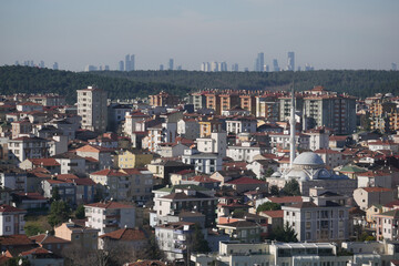 Arial View of Istanbul residential buildings 