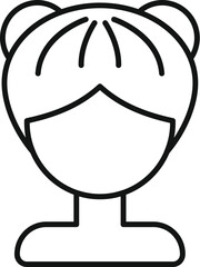 Long coiffure wig icon outline vector. Face fashion. Cute lady fashion