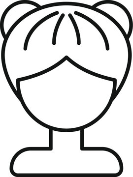 recommend clip art: Long coiffure wig icon outline vector. Face fashion. Cute lady fashion