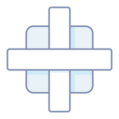 テープで貼られたガーゼのシンプルなイラスト素材