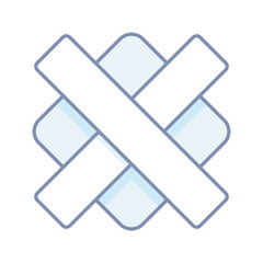 テープで貼られたガーゼのシンプルなイラスト素材