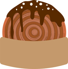 Cromboloni dessert in packing box