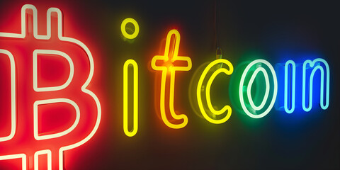 bitcoin neon sign