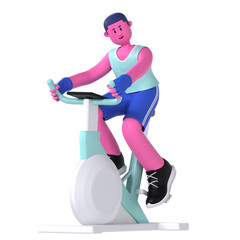 Boy Static Bike Gym Fitness Exercise