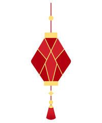 Fototapeta na wymiar Illustration PNG of Chinese Lantern, Perfect for Decoration and Greeting Card of Chinese New Year 